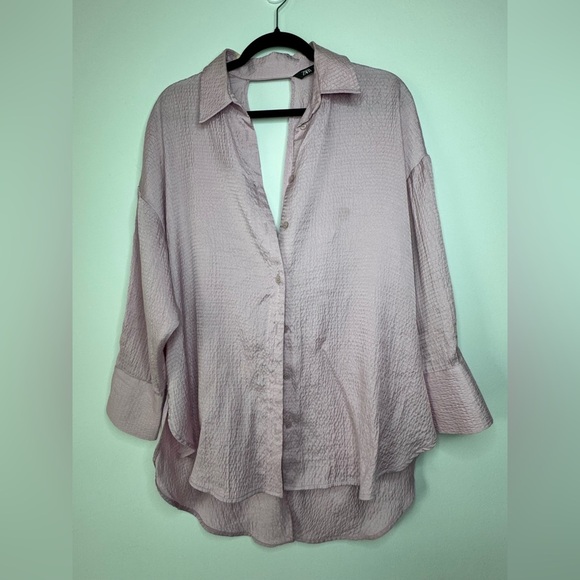 ZARA Pink Open-Back with K not Detail Flowy Top – Size Small - Picture 3 of 9